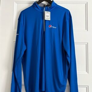 Pepsi Blue Men's 1/4 Zip Long Sleeve XL